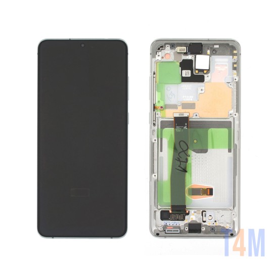 Touch+Display with Frame Samsung Galaxy S20 Ultra 2020/G988 6.9" Service Pack (GH82-26032C/26033C) White